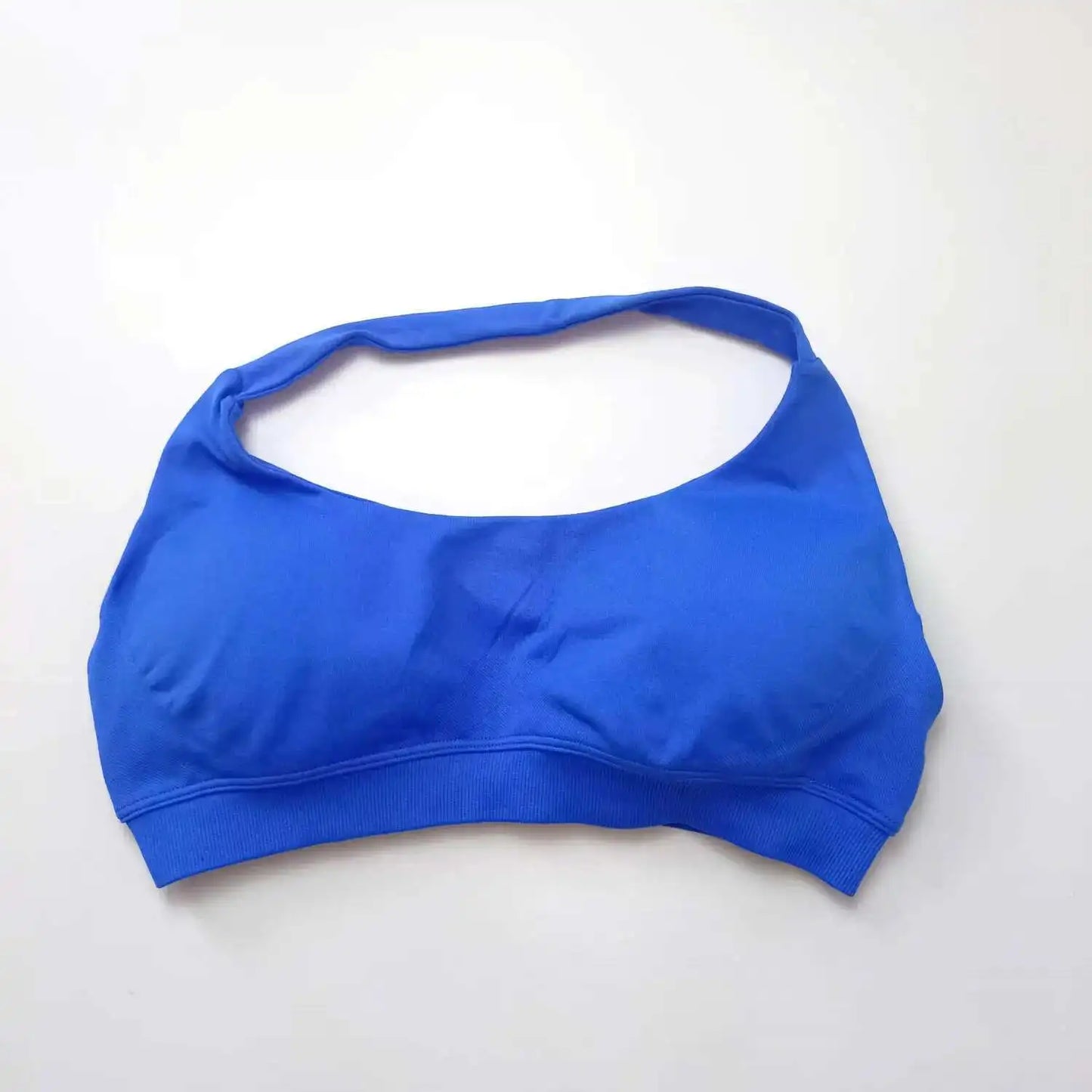 NCLAGEN Sports Bra Gym Tops Women Seamless Pilates Halter High Support Push-up Open Back Fitness Yoga Clothes Workout Underwear