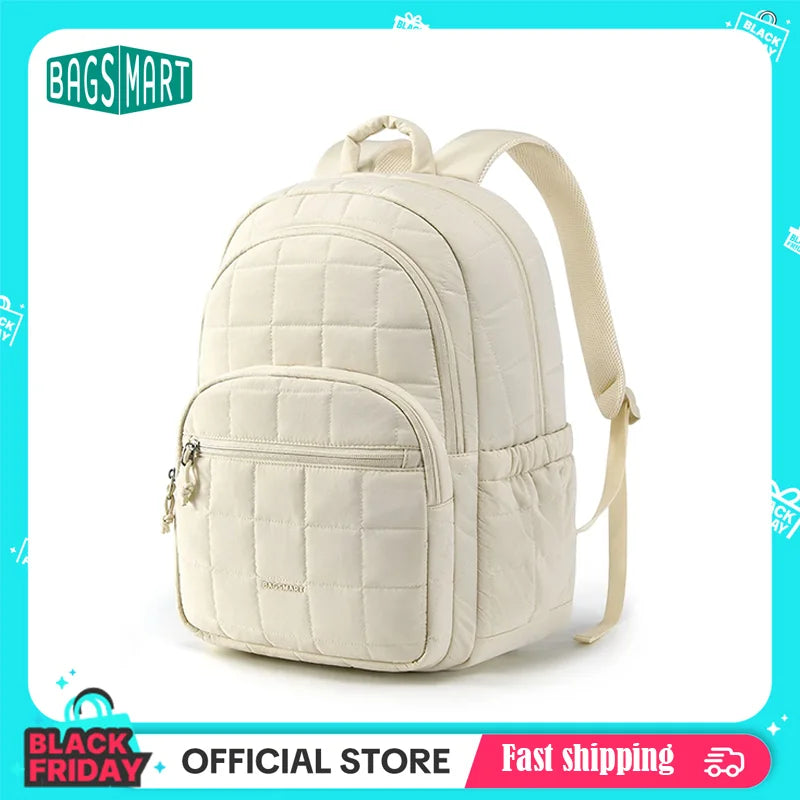 BAGSMART Women's Backpack Large Capacity Travel Backpack Simple Female Bags School College Laptop Backpack for Girls