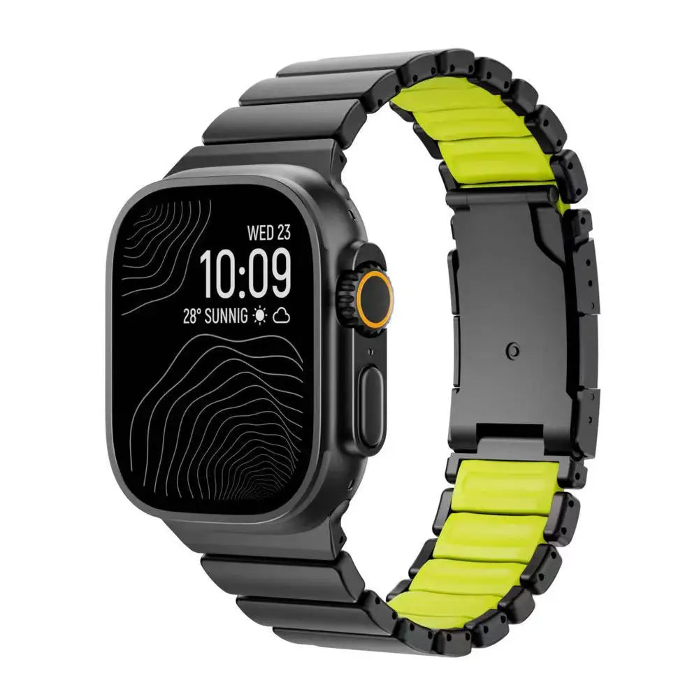 Titanium Silicone Magnetic Strap for Apple Watch Ultra 3/2 49mm Series 11 10 46mm Metal Band for Iwatch 9 8 7 45mm 6 SE 5 44mm