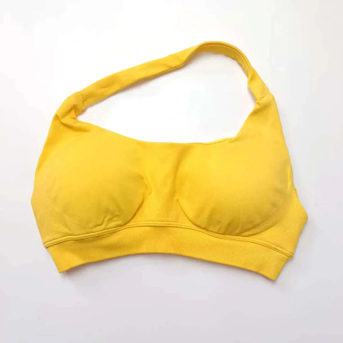 NCLAGEN Sports Bra Gym Tops Women Seamless Pilates Halter High Support Push-up Open Back Fitness Yoga Clothes Workout Underwear