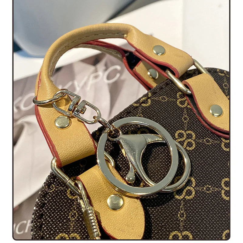 Mini Chain Printed Handheld Diagonal Bag for AirPods pro 4/3/2 Small Headphone Coin Purse Holder with Strap