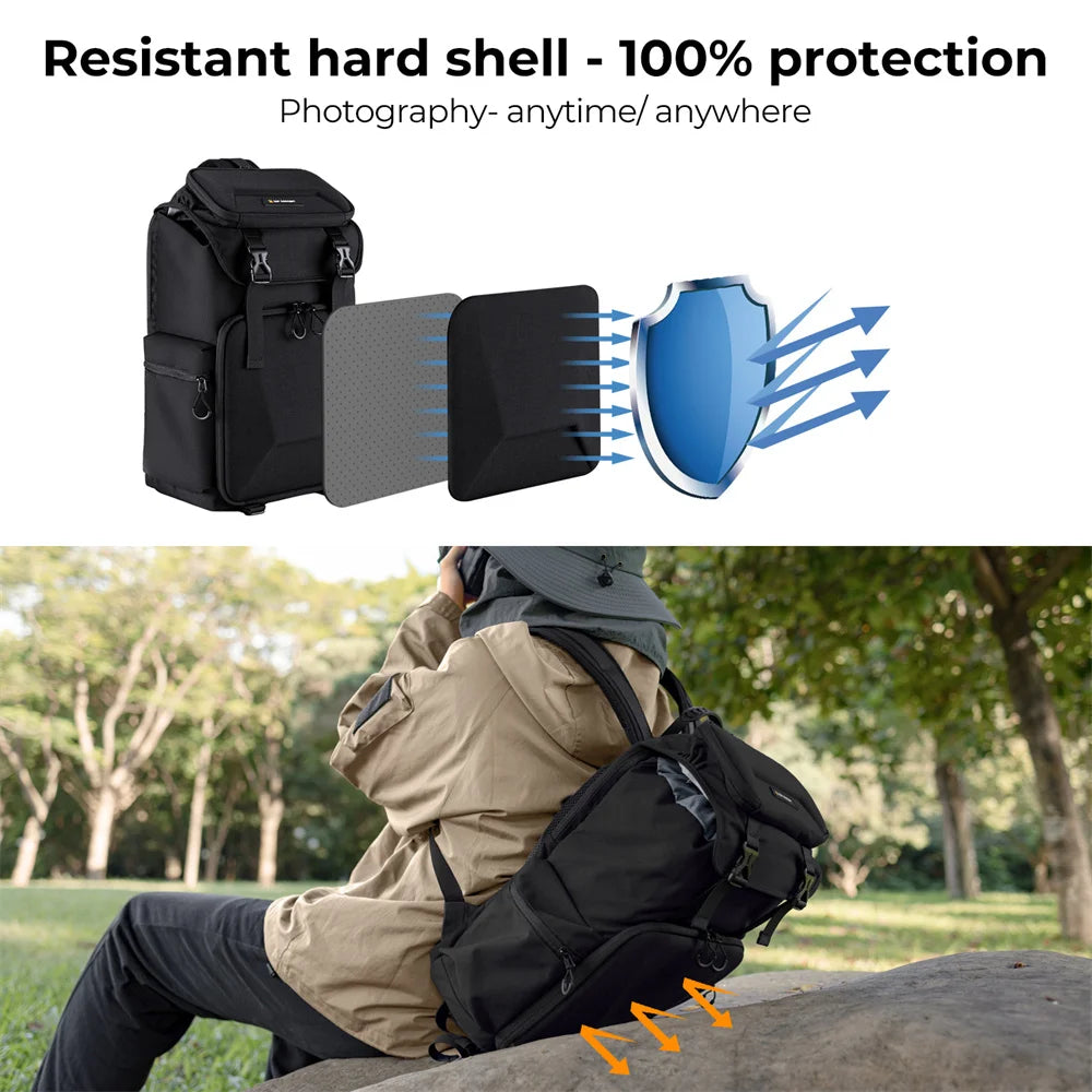 K&F Concept Backpack Bag 25L 15.6" Camera Laptop Compartment DSLR/SLR Mirrorless Camera Case  For Sony Canon Nikon Camera