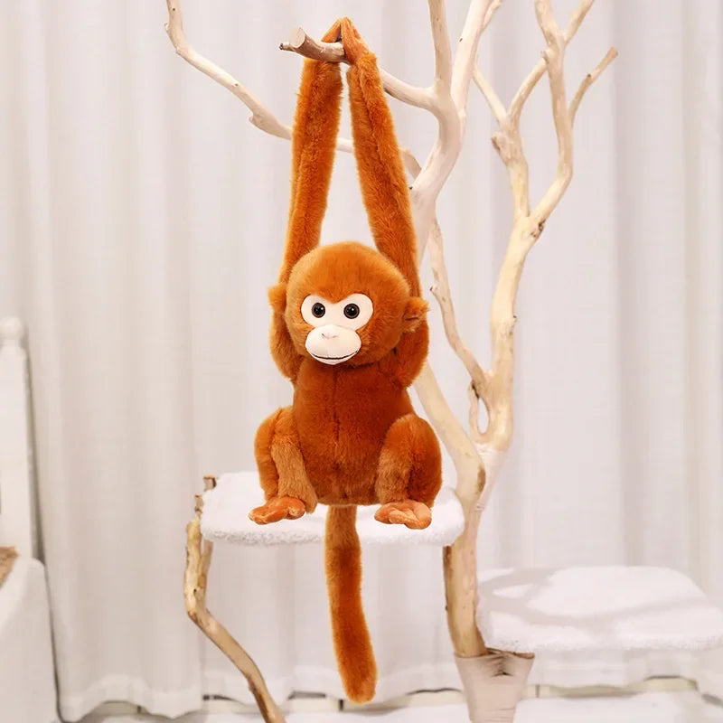 Simulation Cute Monkey Plush Toy Golden Monkey Doll Long Arm Monkey High-end Curtain Bundled Ornaments Stitch Stuffed Toys