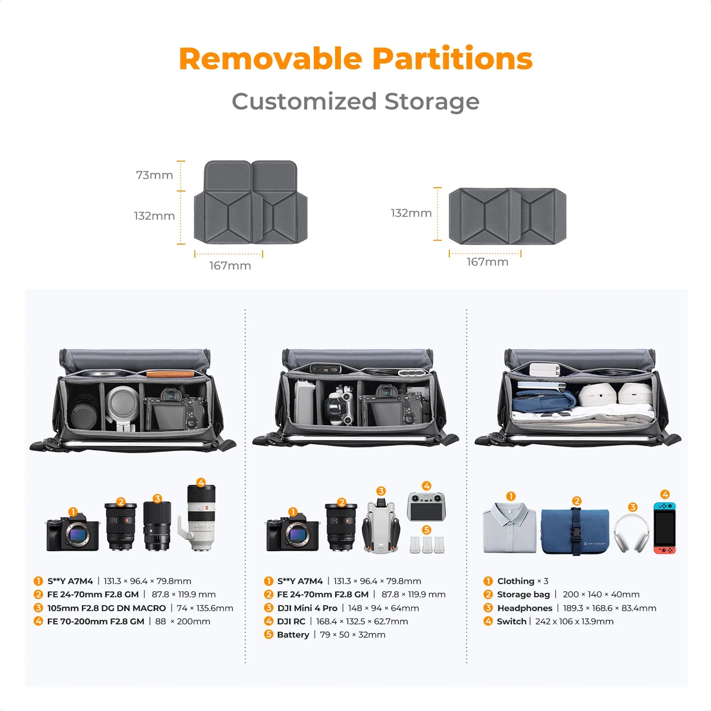 K&F Concept 10L Camera Sling Bag Shoulder Backpack Photography Crossbody Camera Bag for Sony Nikon Canon DSLR with Tripod Holder