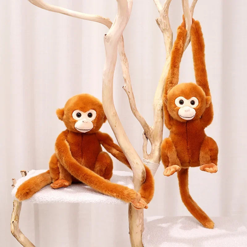 Simulation Cute Monkey Plush Toy Golden Monkey Doll Long Arm Monkey High-end Curtain Bundled Ornaments Stitch Stuffed Toys