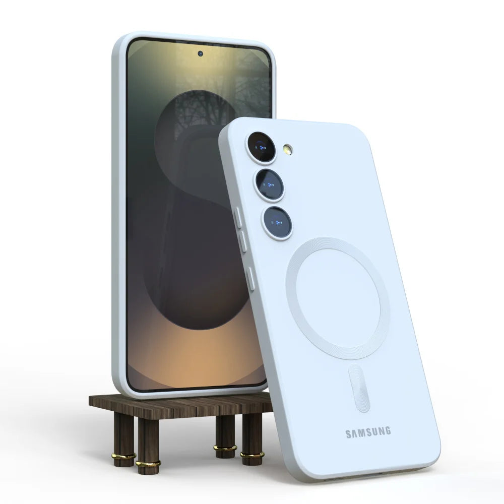 For Samsung Galaxy S25 Magsafe Case S24 S23 S21 FE S22 Plus A56 A55 A54 A36 A35 A16 A15 Soft Silicone Magnetic Phone Back Cover