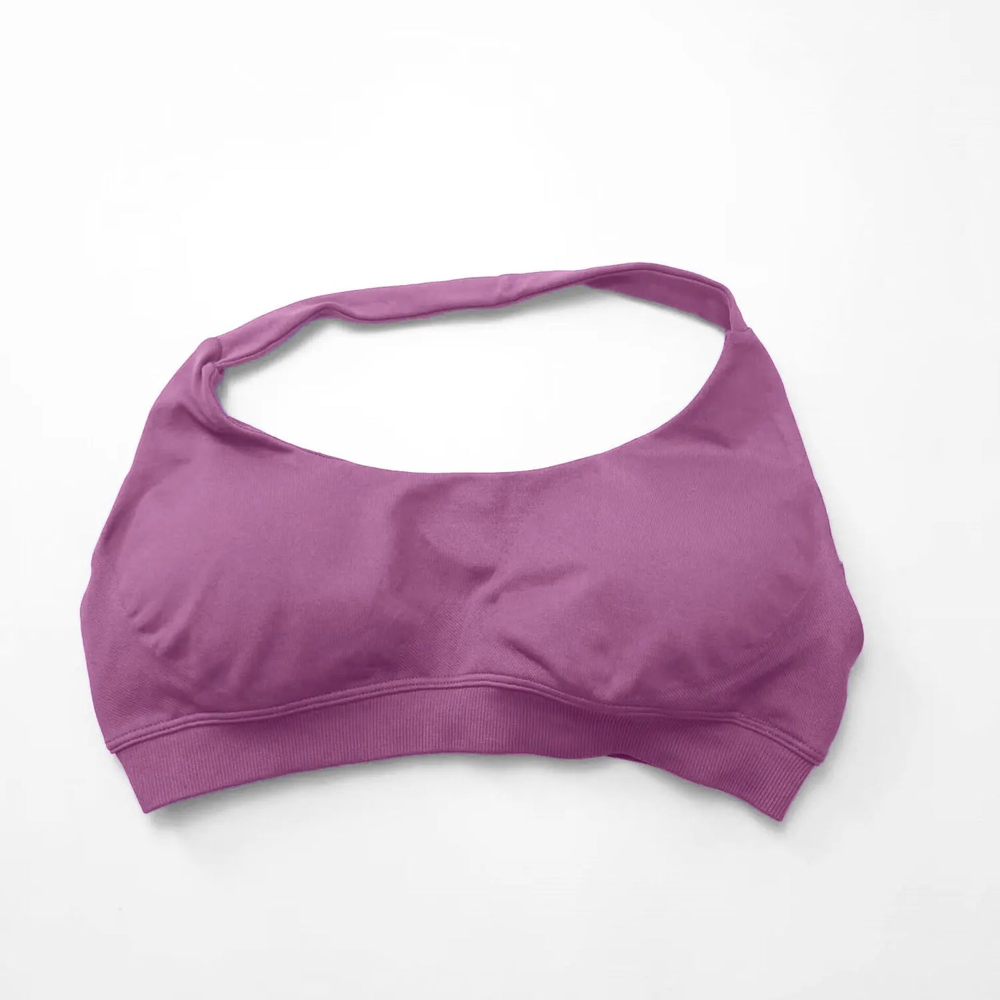 NCLAGEN Sports Bra Gym Tops Women Seamless Pilates Halter High Support Push-up Open Back Fitness Yoga Clothes Workout Underwear