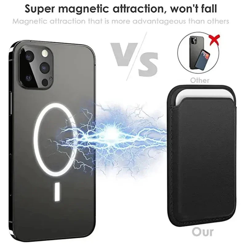 Original Magnetic Card holder Case For iPhone 13 16 15 12 14 Pro Max Plus Phone Leather Bag Official Cover