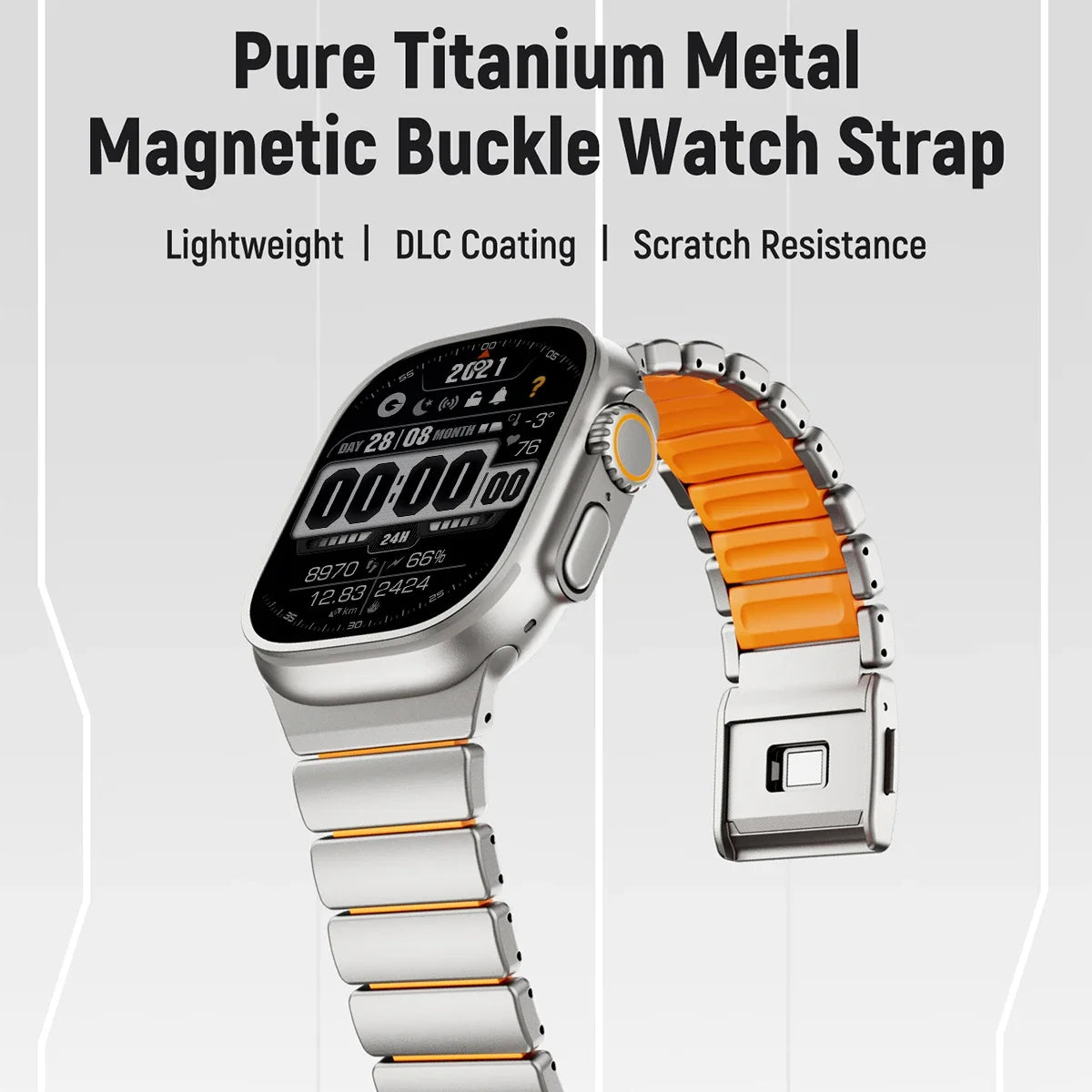 Titanium Silicone Magnetic Strap for Apple Watch Ultra 3/2 49mm Series 11 10 46mm Metal Band for Iwatch 9 8 7 45mm 6 SE 5 44mm