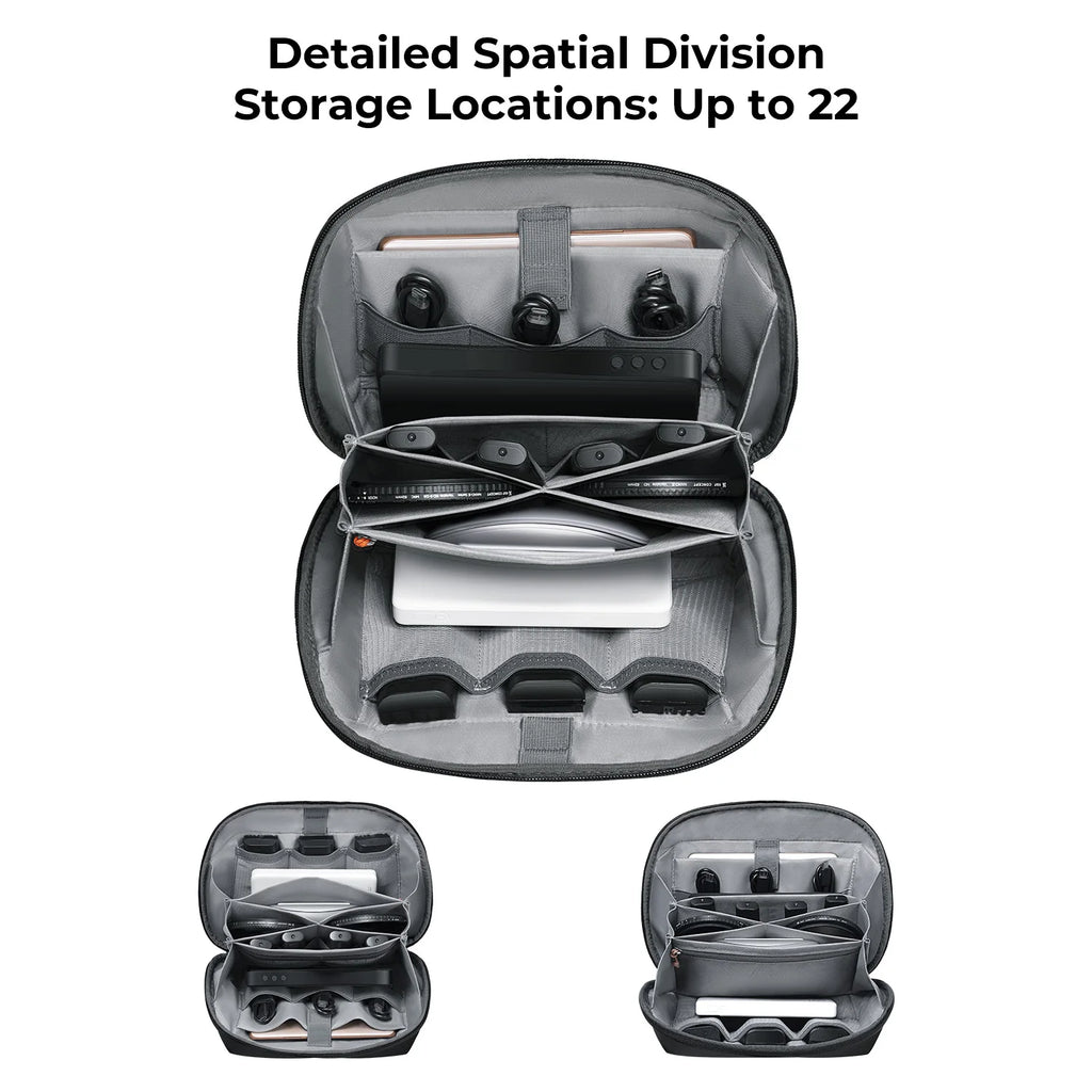 K&F Concept Digital Storage Bag Large Capacity 4L Portable Pouch Case Organizer for Camera Accessories Charger Cable Hub Adapter