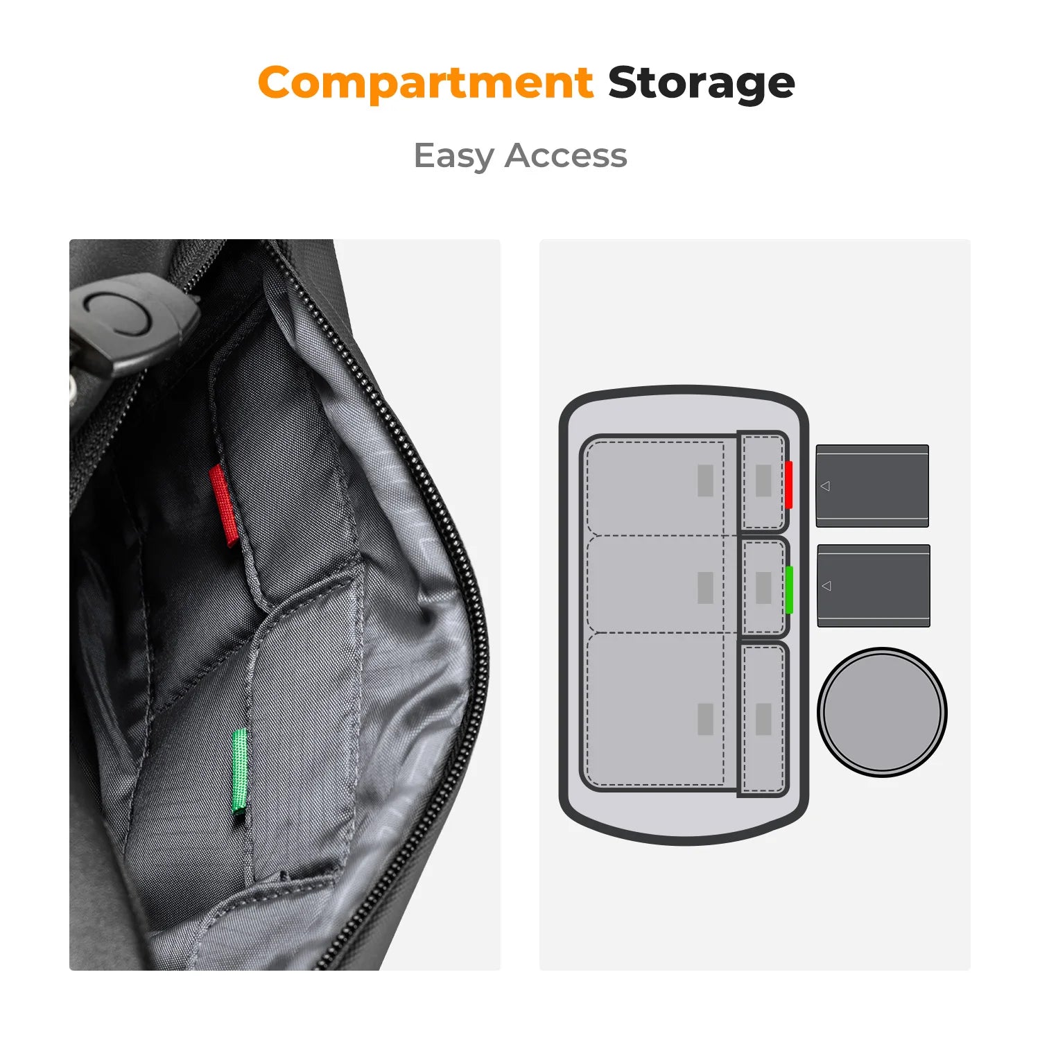 K&F Concept 10L Camera Shoulder Bag for Digital Canon/Nikon/Sony/DJI Drone Lightweight Travel Photography Sling Bag Carry Pouchs