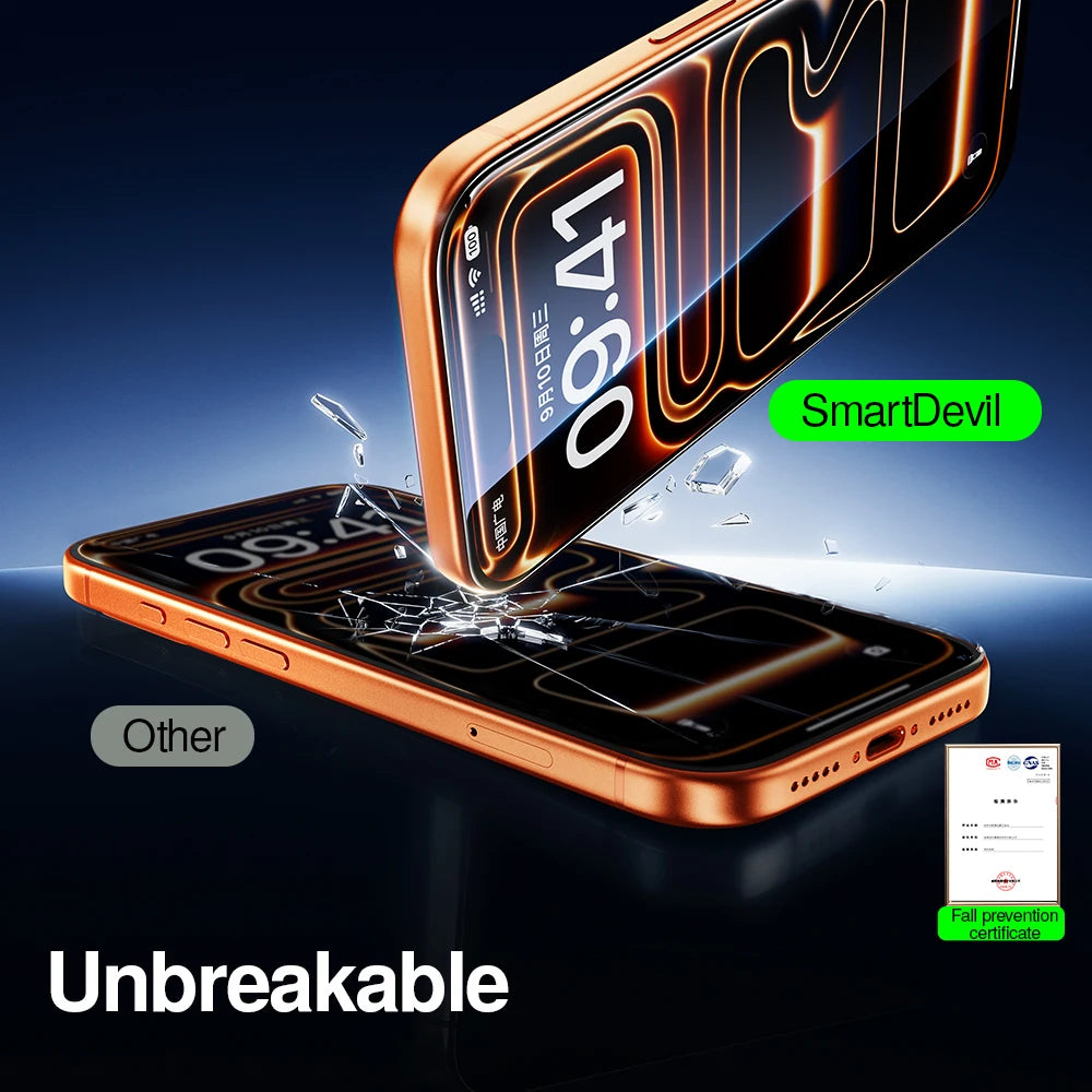 SmartDevil Full Cover Tempered Glass for iPhone 17 17Pro Max 16ProMax 16Pro Screen Protector for iPhone 15Pro HD Anti-blue Light