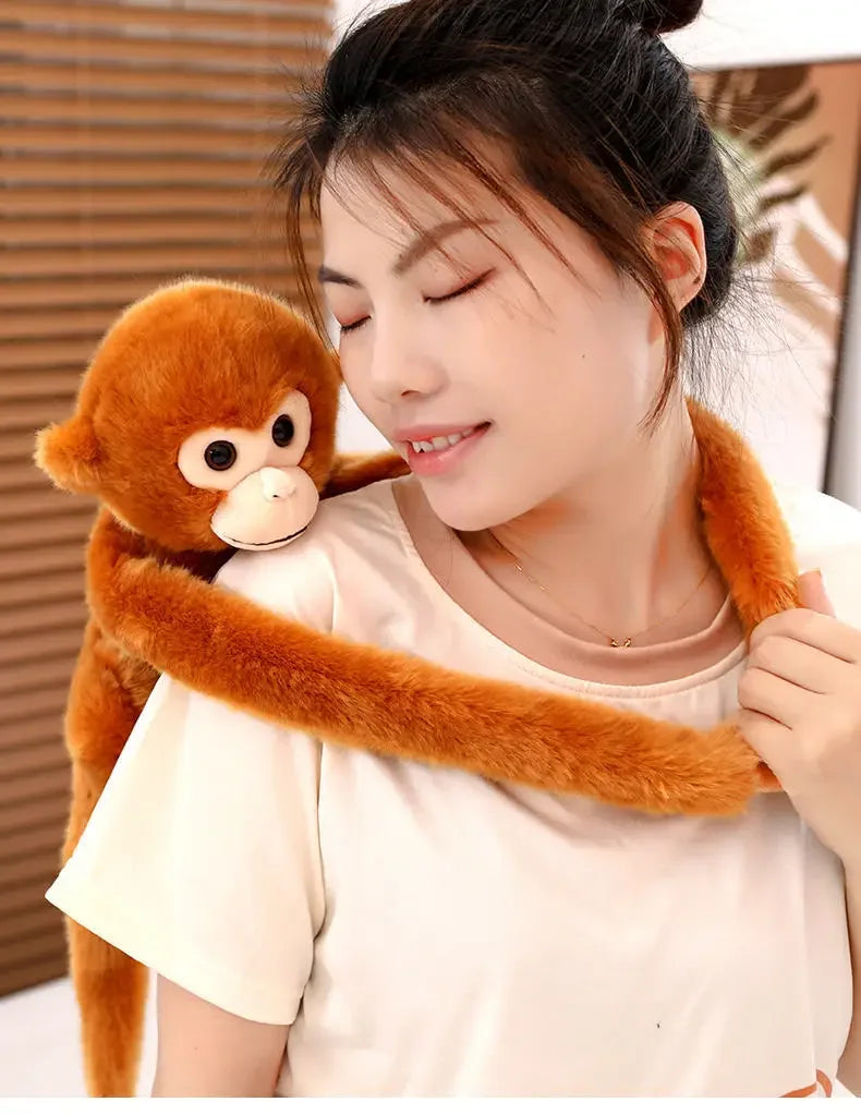 Simulation Cute Monkey Plush Toy Golden Monkey Doll Long Arm Monkey High-end Curtain Bundled Ornaments Stitch Stuffed Toys