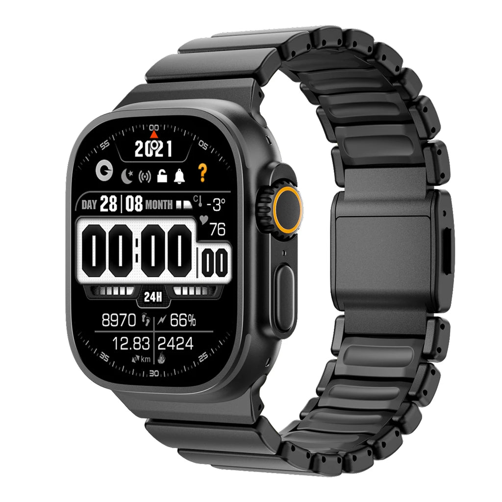 Titanium Silicone Magnetic Strap for Apple Watch Ultra 3/2 49mm Series 11 10 46mm Metal Band for Iwatch 9 8 7 45mm 6 SE 5 44mm