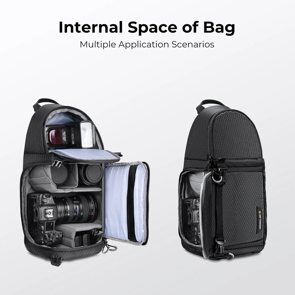 K&F Concept Sling Camera Backpack Shoulder Bag for Photographers Camera Case for Canon/Nikon/Sony/DJI Mavic Drone Backpack Pouch