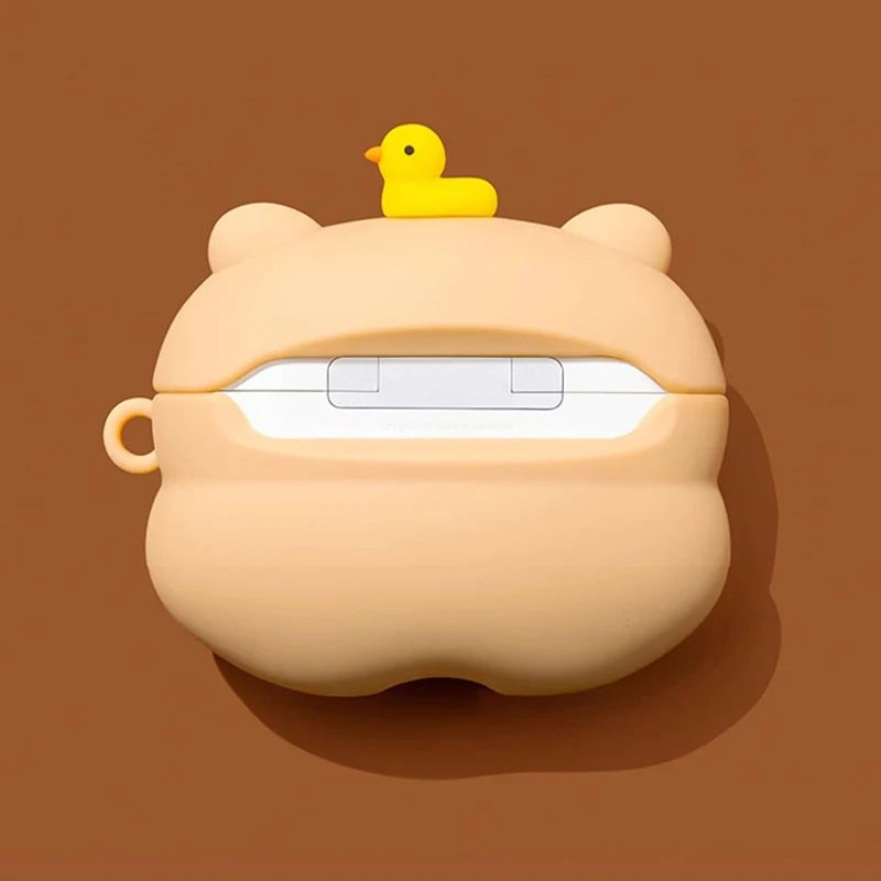 3D Cute Cartoon Capybara Silicone Aipods Protective Case