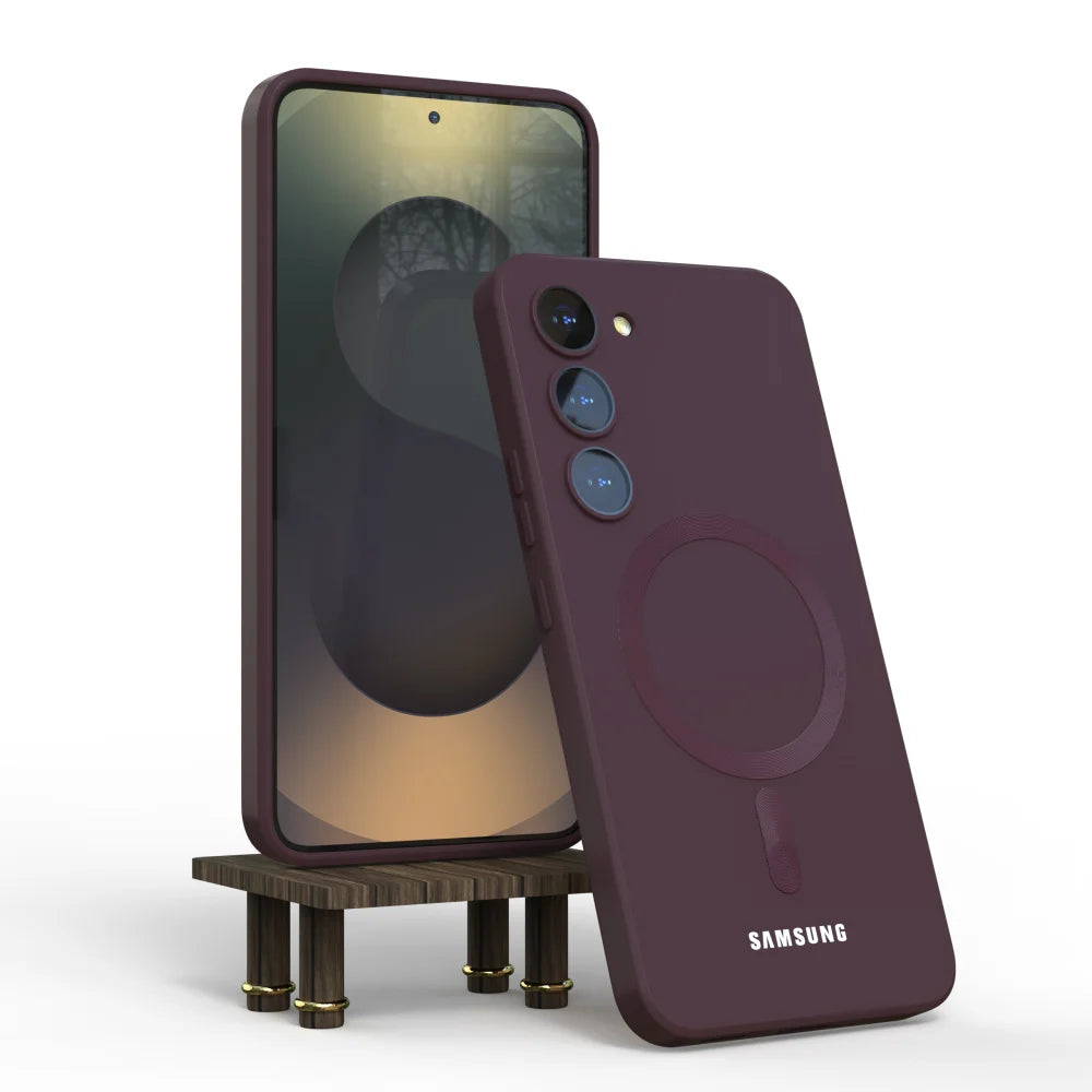 For Samsung Galaxy S25 Magsafe Case S24 S23 S21 FE S22 Plus A56 A55 A54 A36 A35 A16 A15 Soft Silicone Magnetic Phone Back Cover