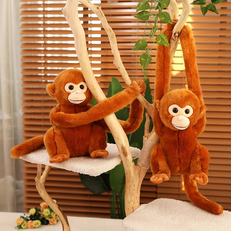 Simulation Cute Monkey Plush Toy Golden Monkey Doll Long Arm Monkey High-end Curtain Bundled Ornaments Stitch Stuffed Toys