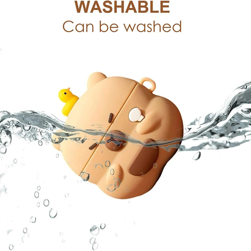 3D Cute Cartoon Capybara Silicone Aipods Protective Case