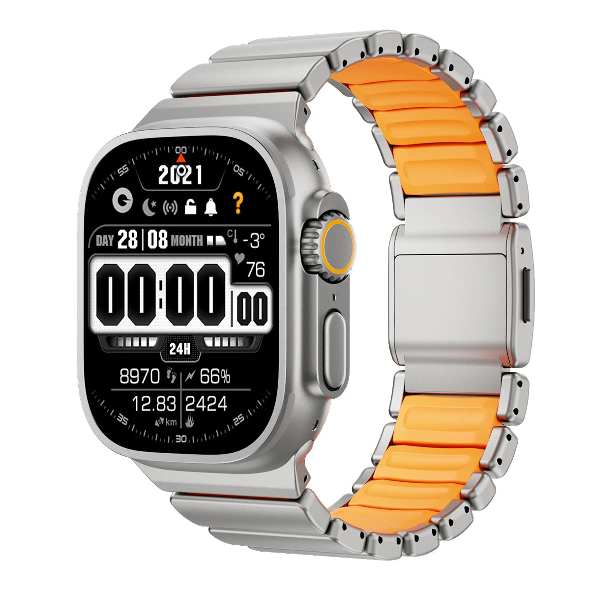 Titanium Silicone Magnetic Strap for Apple Watch Ultra 3/2 49mm Series 11 10 46mm Metal Band for Iwatch 9 8 7 45mm 6 SE 5 44mm