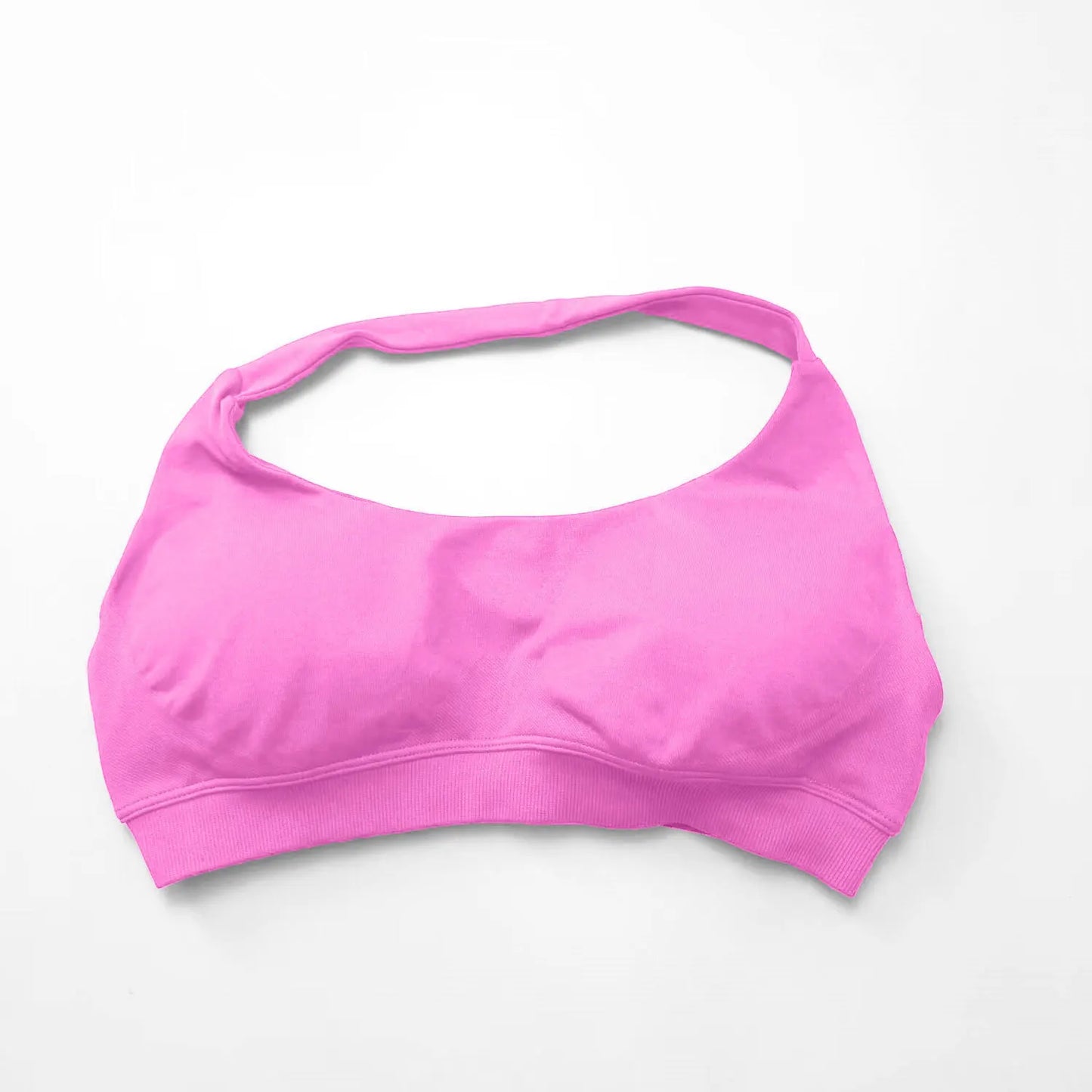 NCLAGEN Sports Bra Gym Tops Women Seamless Pilates Halter High Support Push-up Open Back Fitness Yoga Clothes Workout Underwear