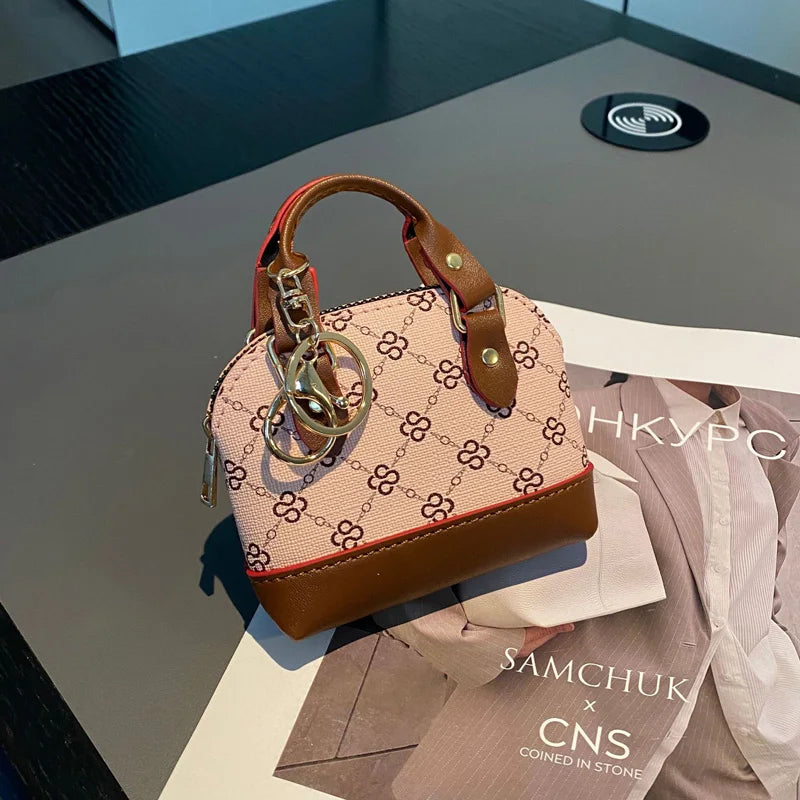 Mini Chain Printed Handheld Diagonal Bag for AirPods pro 4/3/2 Small Headphone Coin Purse Holder with Strap