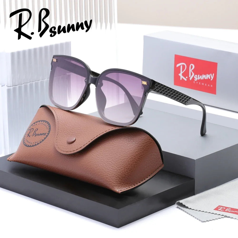 Women‘s Sunglasses Large Fmane UV400 Glasses Design Gradient Square Travel Eyewear Lady Shades