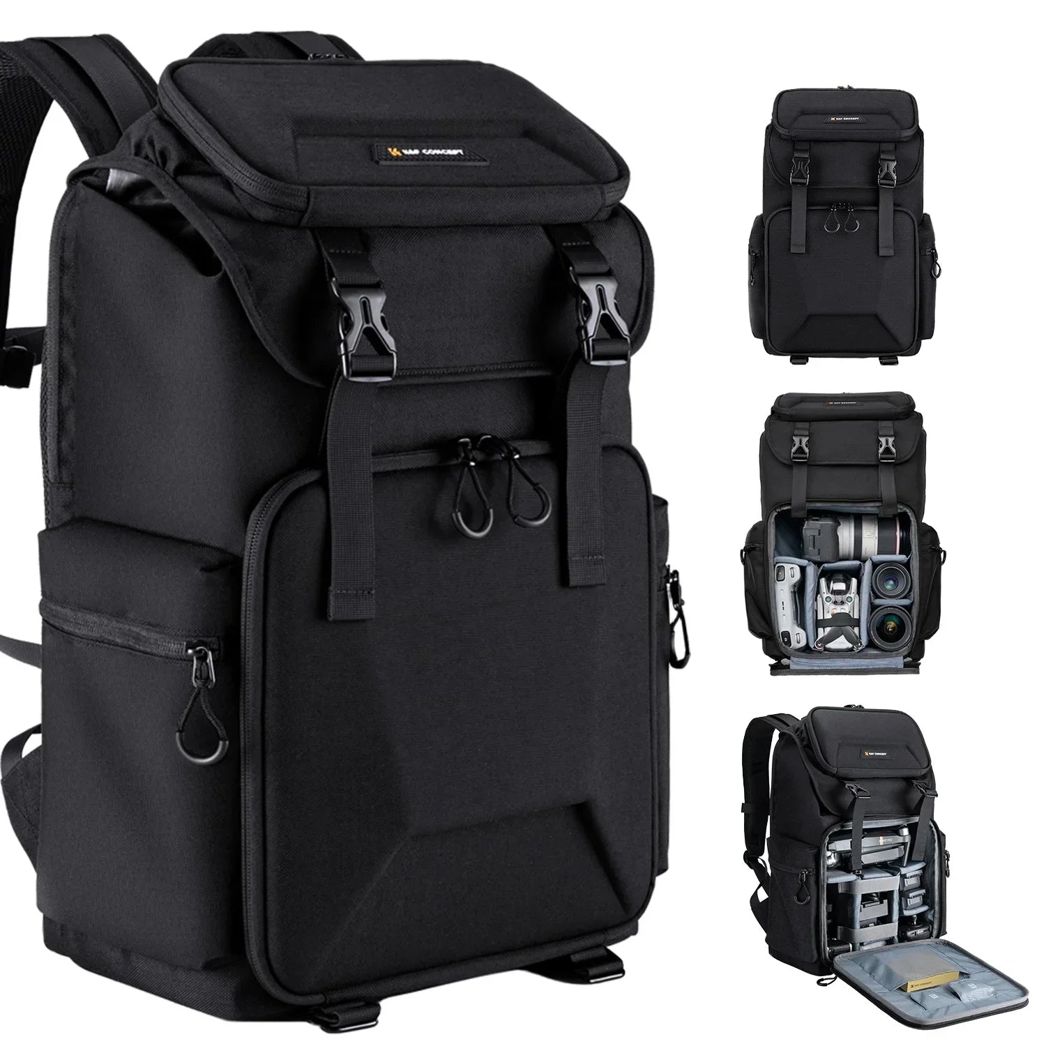 K&F Concept Backpack Bag 25L 15.6" Camera Laptop Compartment DSLR/SLR Mirrorless Camera Case  For Sony Canon Nikon Camera