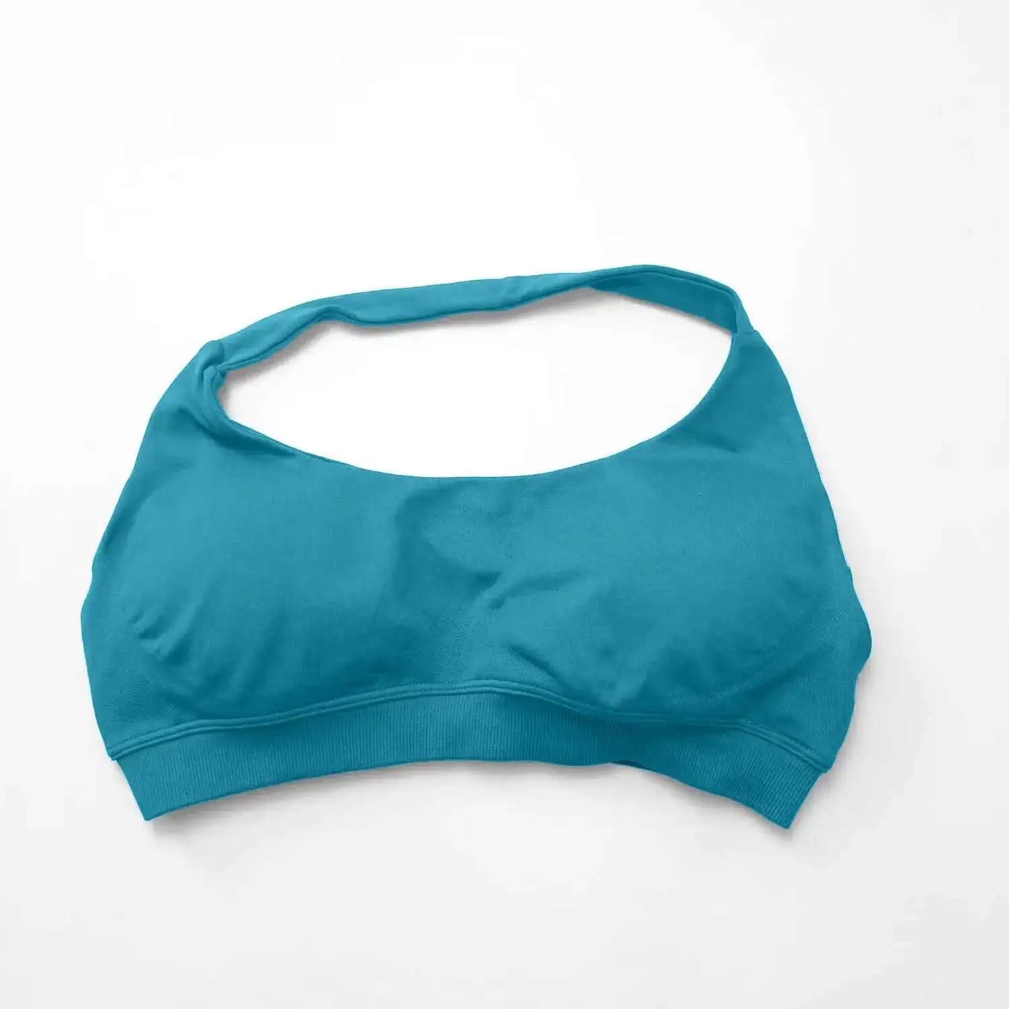 NCLAGEN Sports Bra Gym Tops Women Seamless Pilates Halter High Support Push-up Open Back Fitness Yoga Clothes Workout Underwear