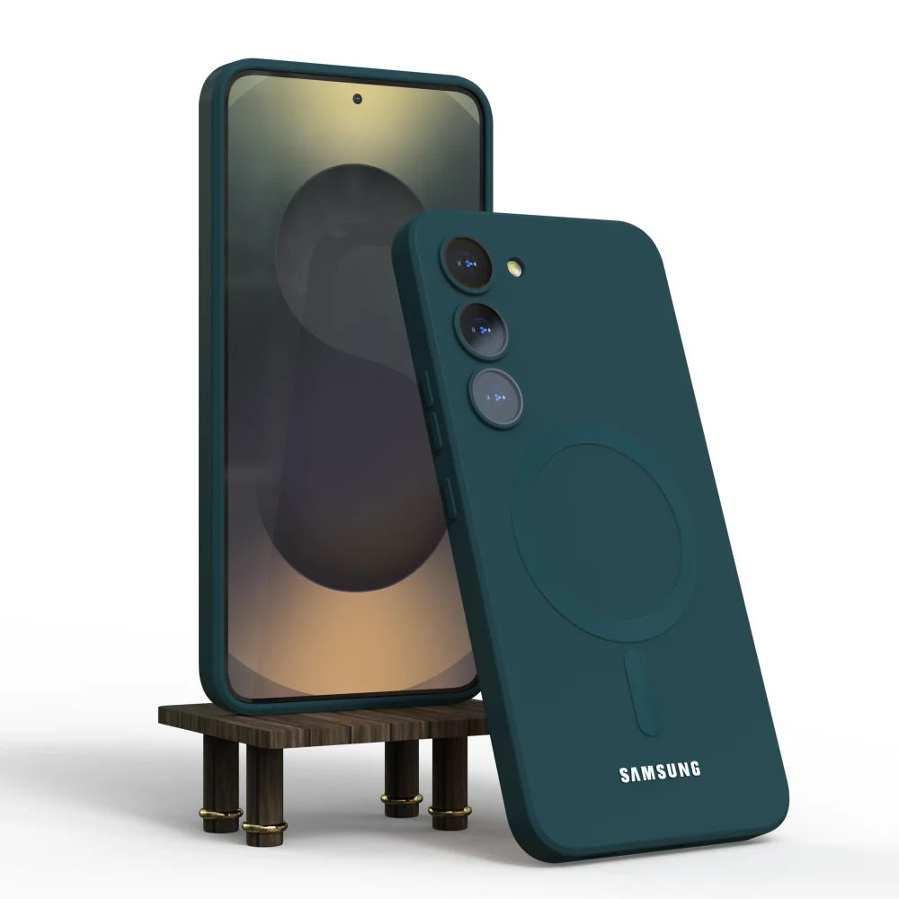 For Samsung Galaxy S25 Magsafe Case S24 S23 S21 FE S22 Plus A56 A55 A54 A36 A35 A16 A15 Soft Silicone Magnetic Phone Back Cover