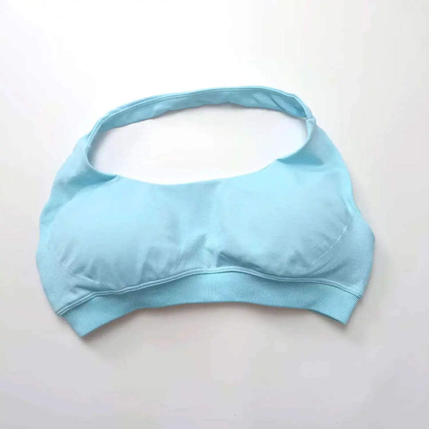 NCLAGEN Sports Bra Gym Tops Women Seamless Pilates Halter High Support Push-up Open Back Fitness Yoga Clothes Workout Underwear